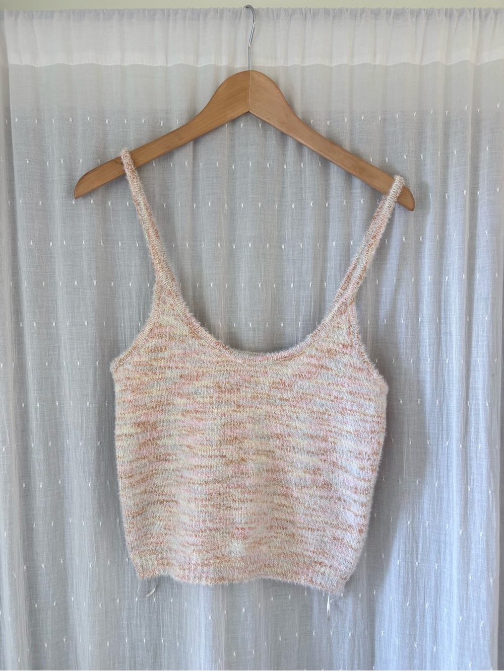 Soft Knit Pastel Pink Spaghetti Strap Tank Top